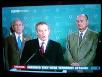 Tony Blair flanked by U.S. president George Bush and France president Chirac.